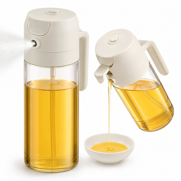 I 2-in-1 Glass Oil Sprayer & Dispenser – 500ml